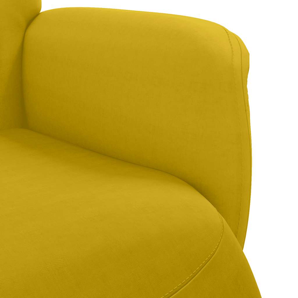 Fauteuil met voetensteun verstelbaar fluweel geel is nu te koop bij PeponiXL, paradijselijk wonen!