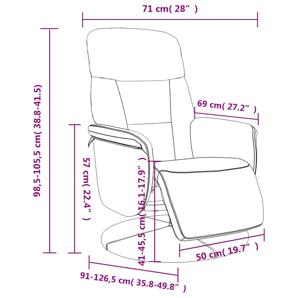 Fauteuil met voetensteun verstelbaar fluweel geel is nu te koop bij PeponiXL, paradijselijk wonen!