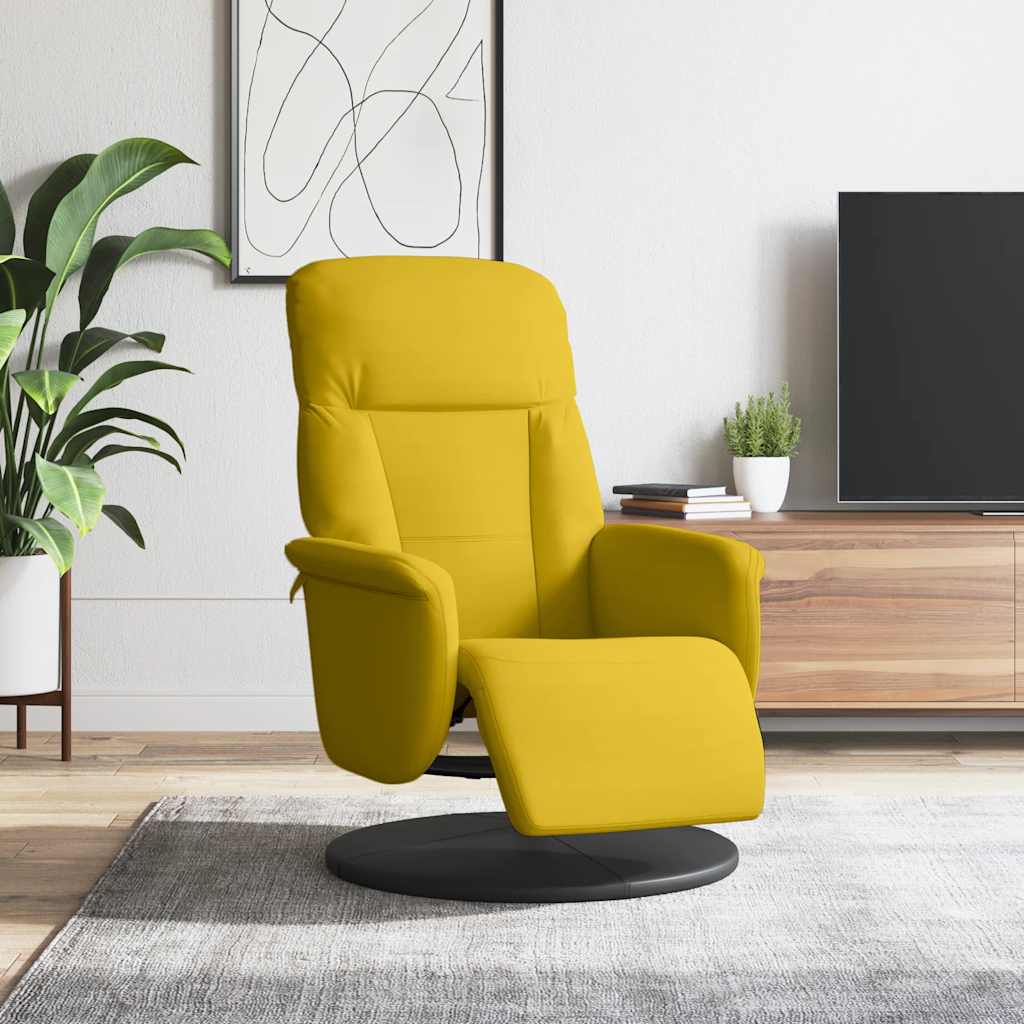Fauteuil met voetensteun verstelbaar fluweel geel is nu te koop bij PeponiXL, paradijselijk wonen!