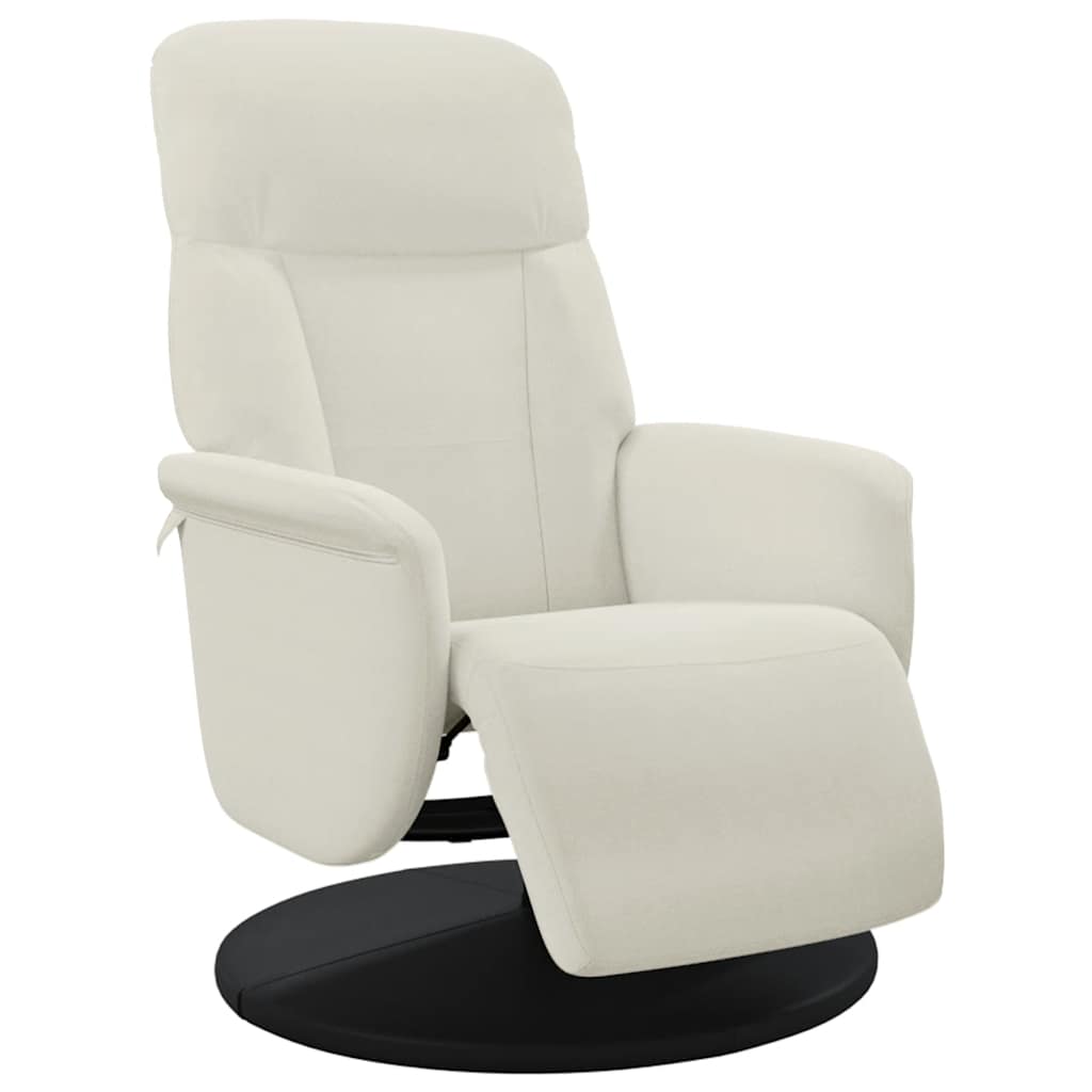 Fauteuil met voetensteun verstelbaar fluweel crèmekleurig is nu te koop bij PeponiXL, paradijselijk wonen!