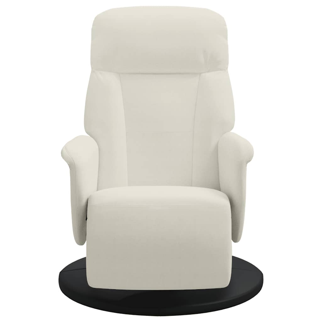 Fauteuil met voetensteun verstelbaar fluweel crèmekleurig is nu te koop bij PeponiXL, paradijselijk wonen!