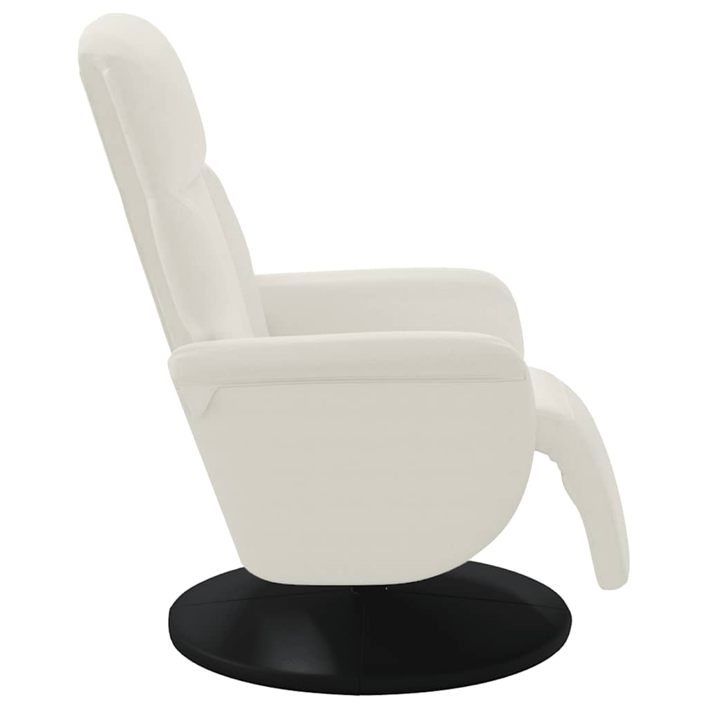 Fauteuil met voetensteun verstelbaar fluweel crèmekleurig is nu te koop bij PeponiXL, paradijselijk wonen!