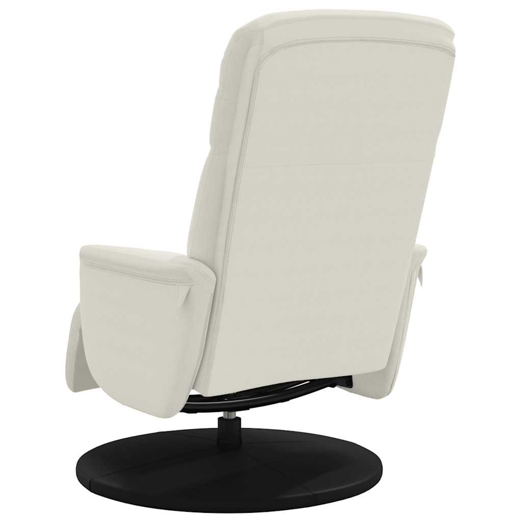 Fauteuil met voetensteun verstelbaar fluweel crèmekleurig is nu te koop bij PeponiXL, paradijselijk wonen!