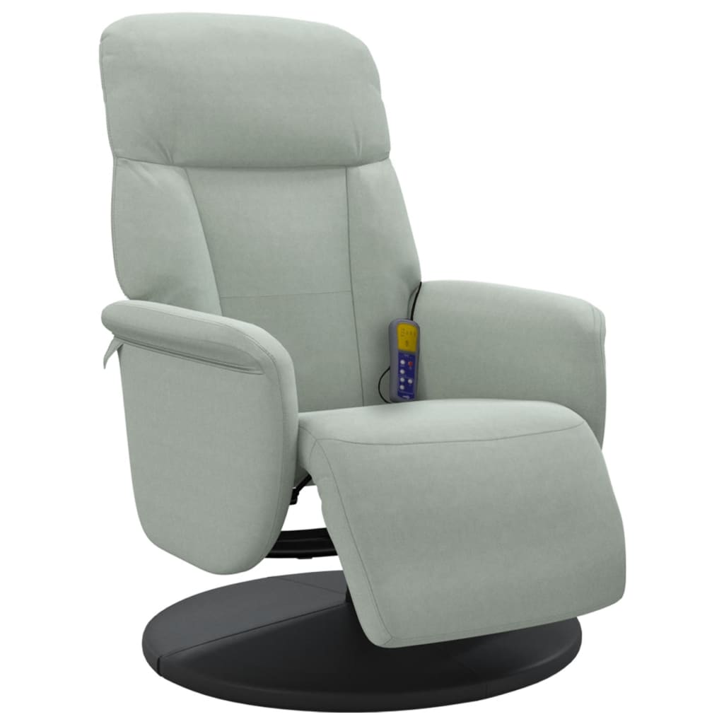 Massagestoel verstelbaar met voetensteun fluweel lichtgrijs is nu te koop bij PeponiXL, paradijselijk wonen!