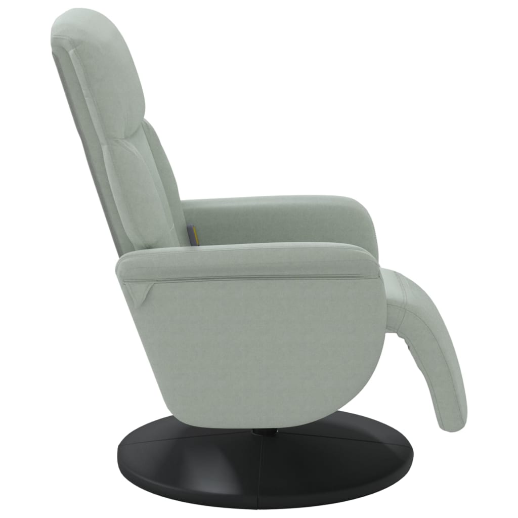 Massagestoel verstelbaar met voetensteun fluweel lichtgrijs is nu te koop bij PeponiXL, paradijselijk wonen!