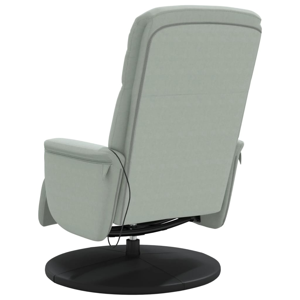 Massagestoel verstelbaar met voetensteun fluweel lichtgrijs is nu te koop bij PeponiXL, paradijselijk wonen!