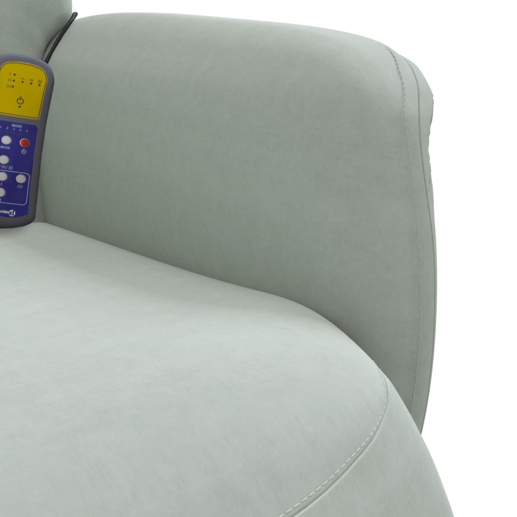 Massagestoel verstelbaar met voetensteun fluweel lichtgrijs is nu te koop bij PeponiXL, paradijselijk wonen!