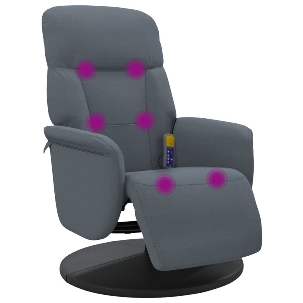 Massagestoel verstelbaar met voetensteun fluweel donkergrijs is nu te koop bij PeponiXL, paradijselijk wonen!