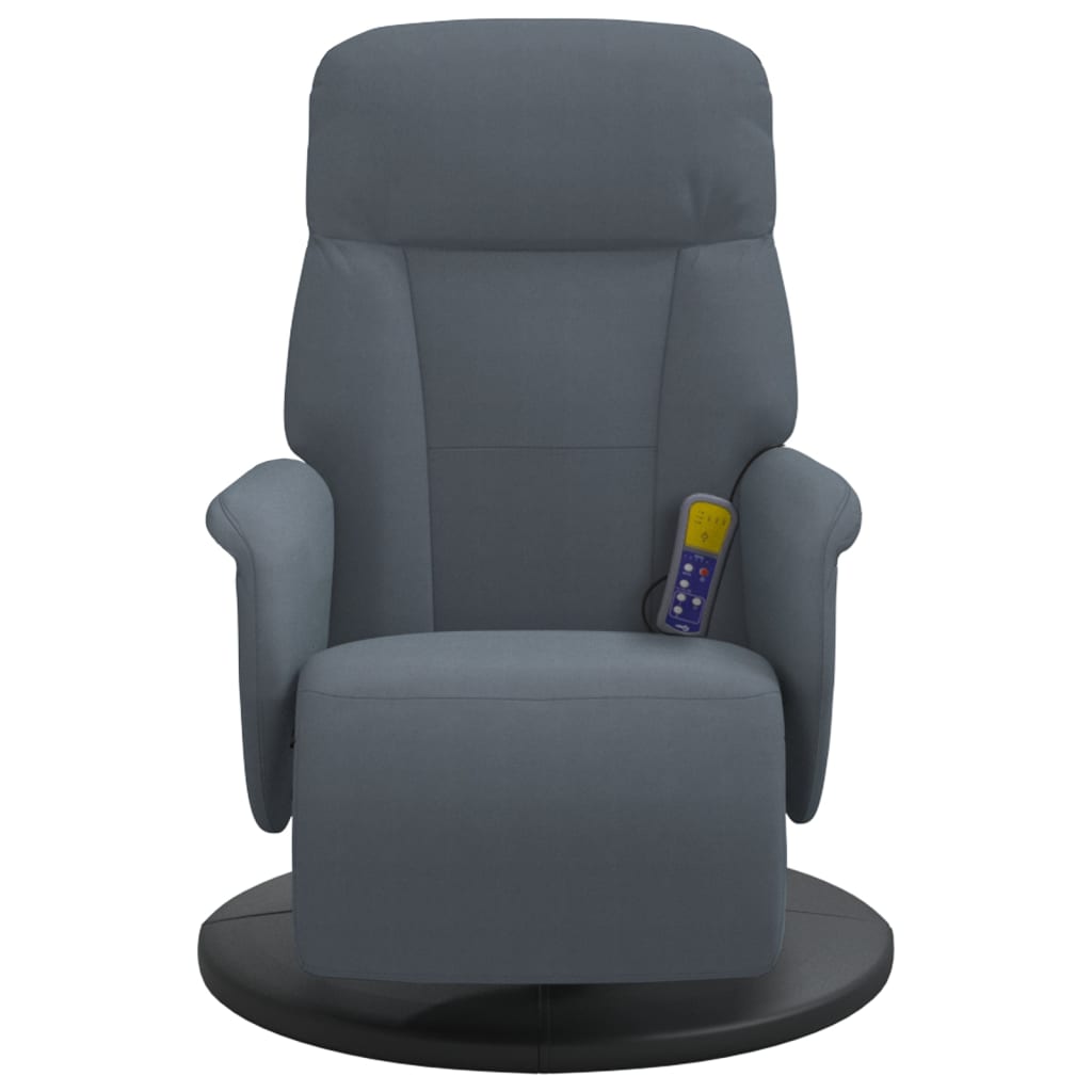 Massagestoel verstelbaar met voetensteun fluweel donkergrijs is nu te koop bij PeponiXL, paradijselijk wonen!