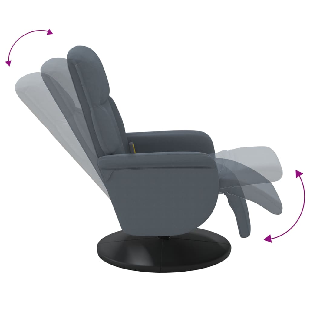 Massagestoel verstelbaar met voetensteun fluweel donkergrijs is nu te koop bij PeponiXL, paradijselijk wonen!