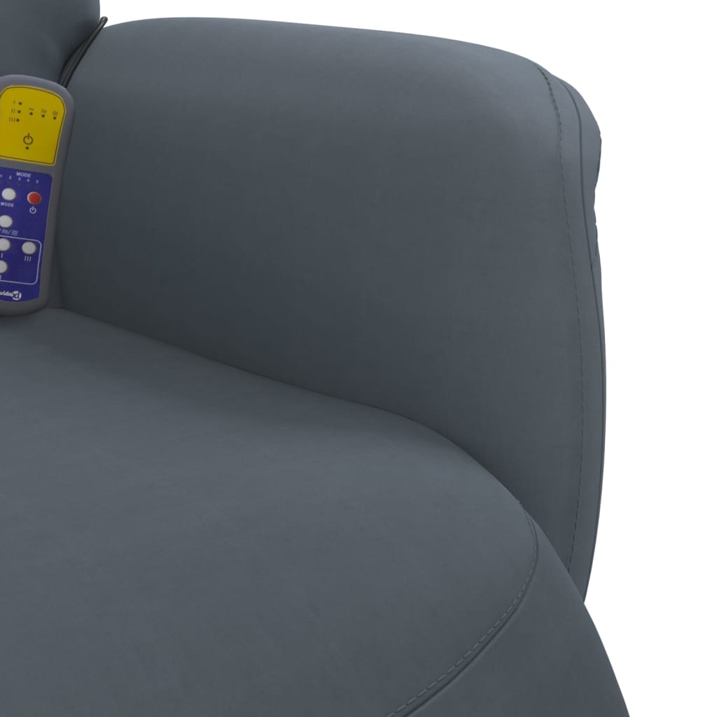 Massagestoel verstelbaar met voetensteun fluweel donkergrijs is nu te koop bij PeponiXL, paradijselijk wonen!