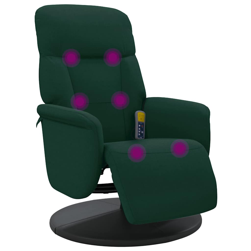 Massagestoel verstelbaar met voetensteun fluweel donkergroen is nu te koop bij PeponiXL, paradijselijk wonen!