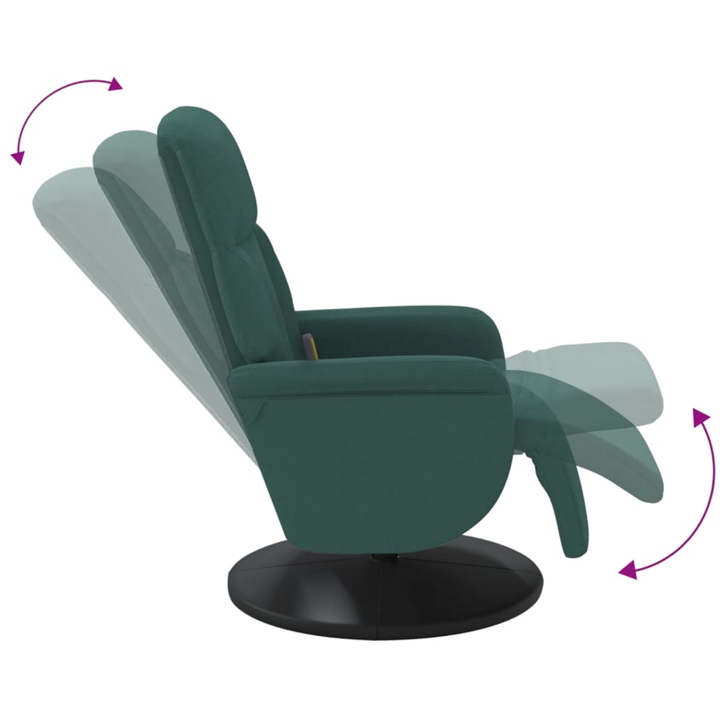 Massagestoel verstelbaar met voetensteun fluweel donkergroen is nu te koop bij PeponiXL, paradijselijk wonen!