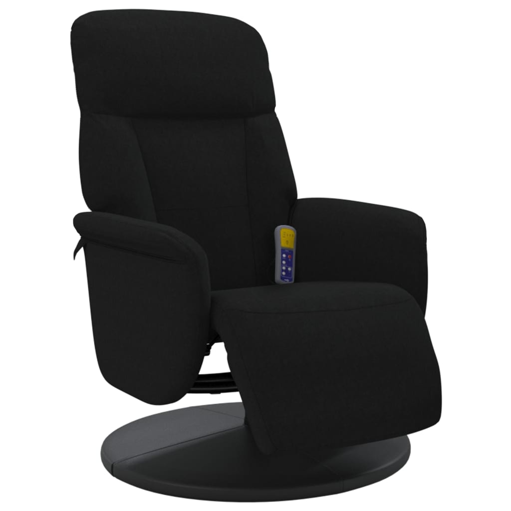 Massagestoel verstelbaar met voetensteun fluweel zwart is nu te koop bij PeponiXL, paradijselijk wonen!
