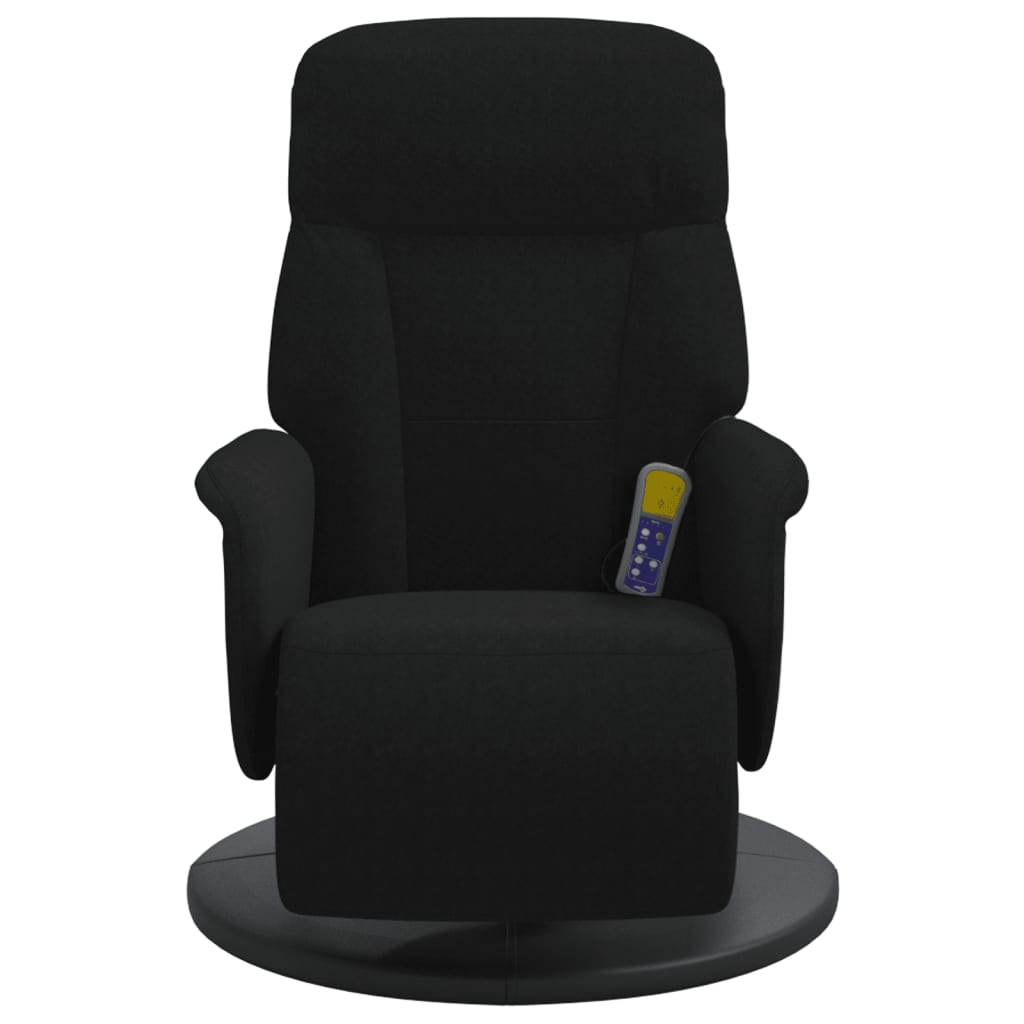 Massagestoel verstelbaar met voetensteun fluweel zwart is nu te koop bij PeponiXL, paradijselijk wonen!