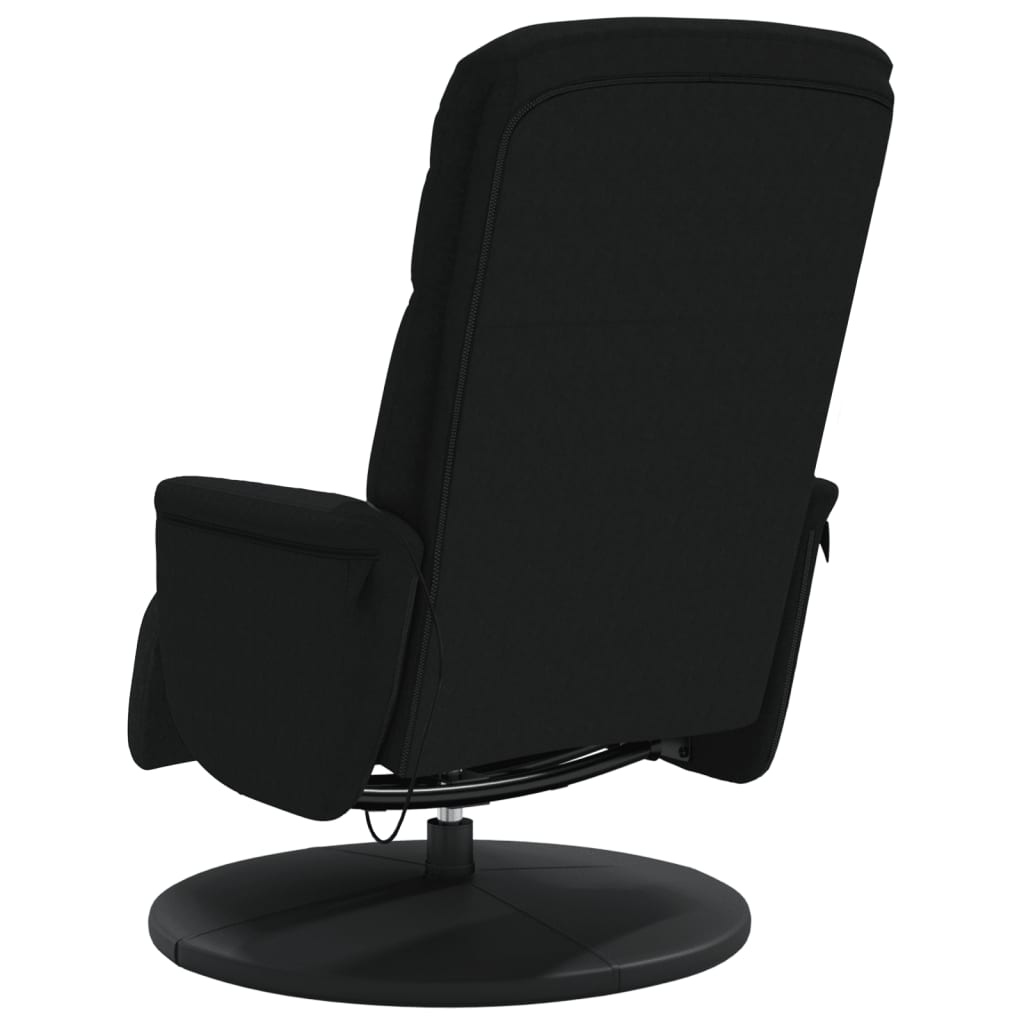 Massagestoel verstelbaar met voetensteun fluweel zwart is nu te koop bij PeponiXL, paradijselijk wonen!