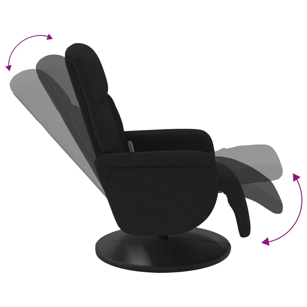 Massagestoel verstelbaar met voetensteun fluweel zwart is nu te koop bij PeponiXL, paradijselijk wonen!
