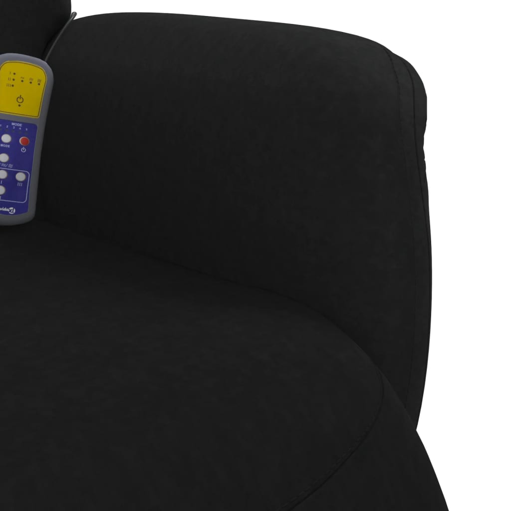Massagestoel verstelbaar met voetensteun fluweel zwart is nu te koop bij PeponiXL, paradijselijk wonen!