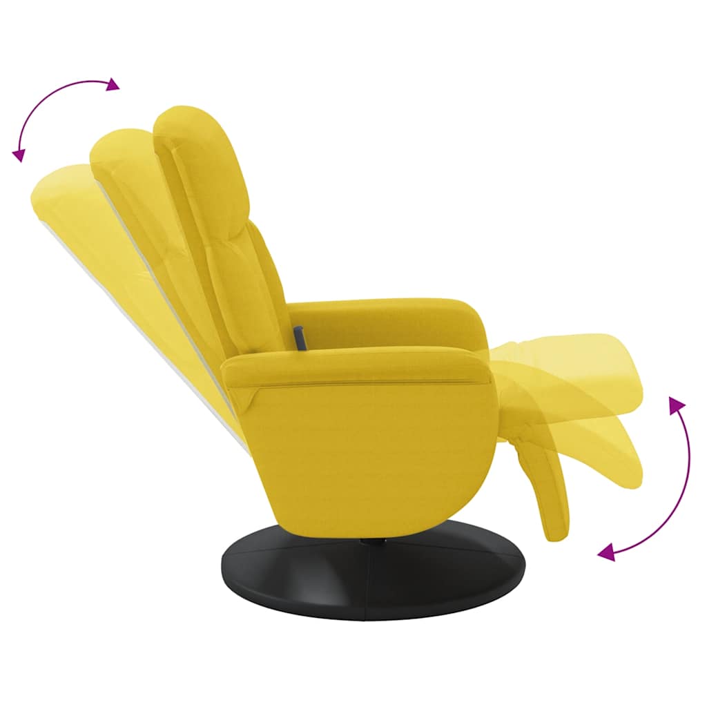 Massagestoel verstelbaar met voetensteun fluweel geel is nu te koop bij PeponiXL, paradijselijk wonen!