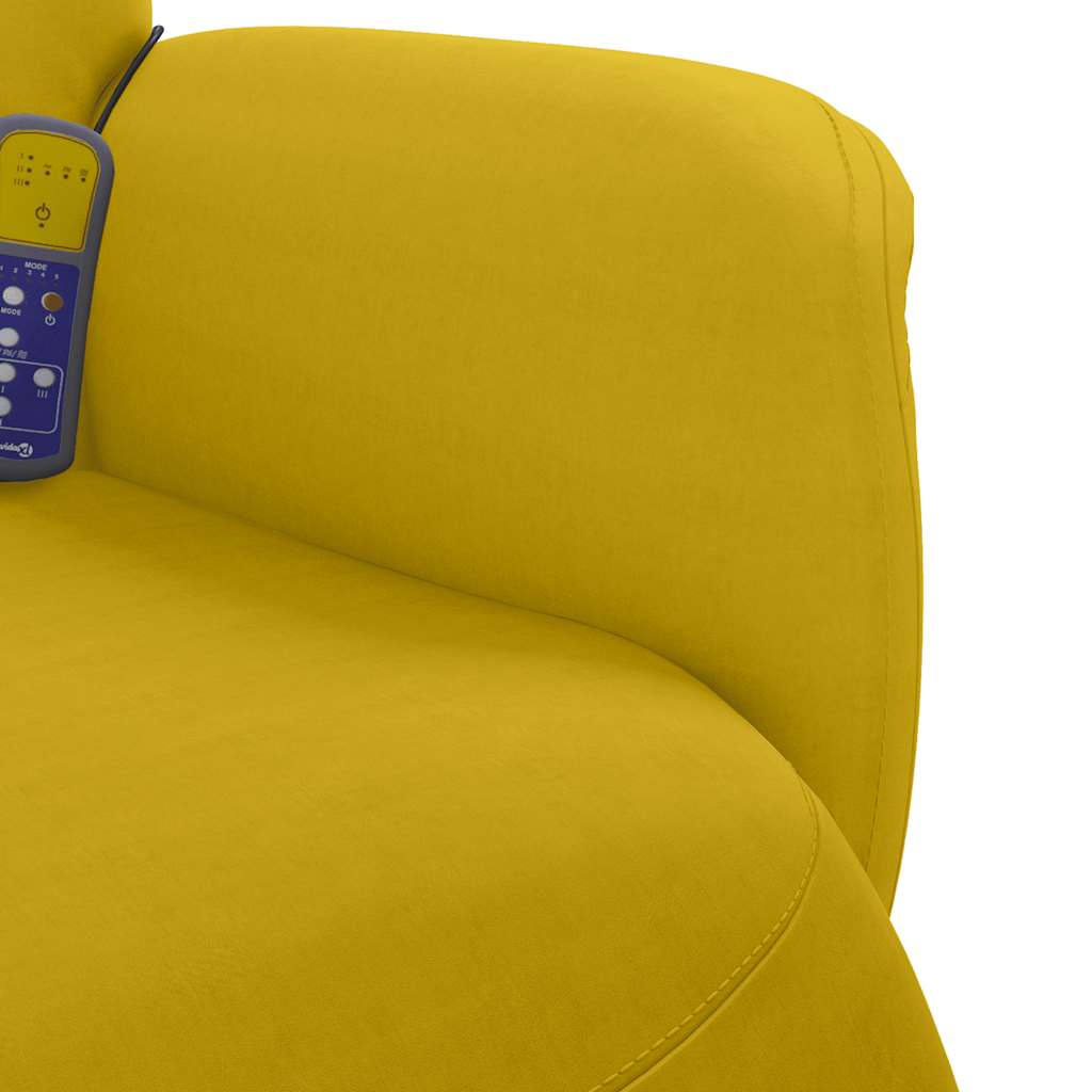 Massagestoel verstelbaar met voetensteun fluweel geel is nu te koop bij PeponiXL, paradijselijk wonen!