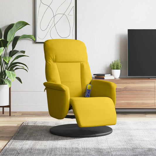 Massagestoel verstelbaar met voetensteun fluweel geel is nu te koop bij PeponiXL, paradijselijk wonen!
