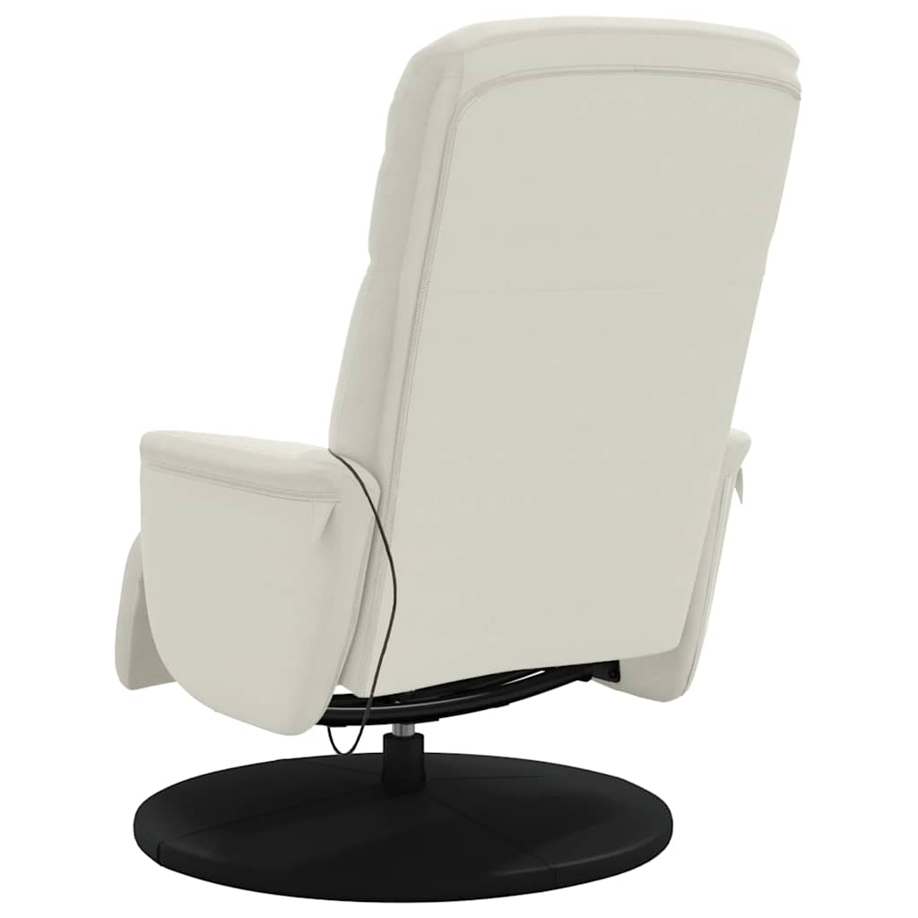 Massagestoel verstelbaar met voetensteun fluweel crèmekleurig is nu te koop bij PeponiXL, paradijselijk wonen!