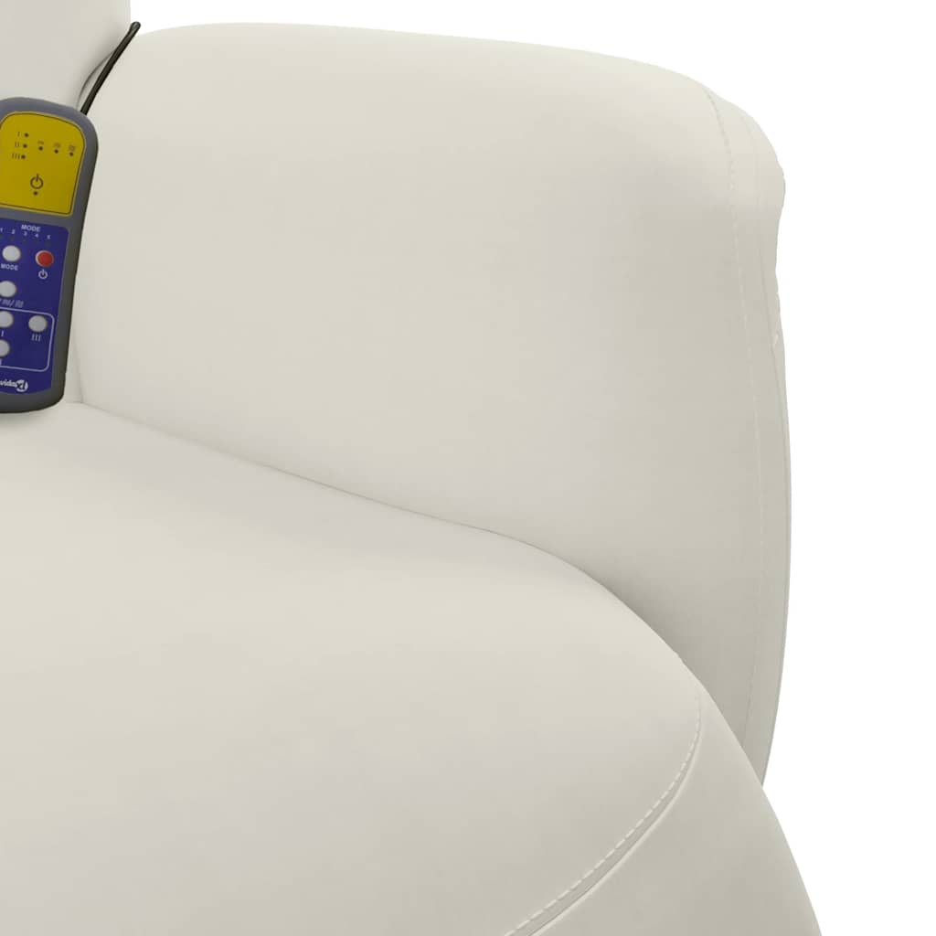 Massagestoel verstelbaar met voetensteun fluweel crèmekleurig is nu te koop bij PeponiXL, paradijselijk wonen!