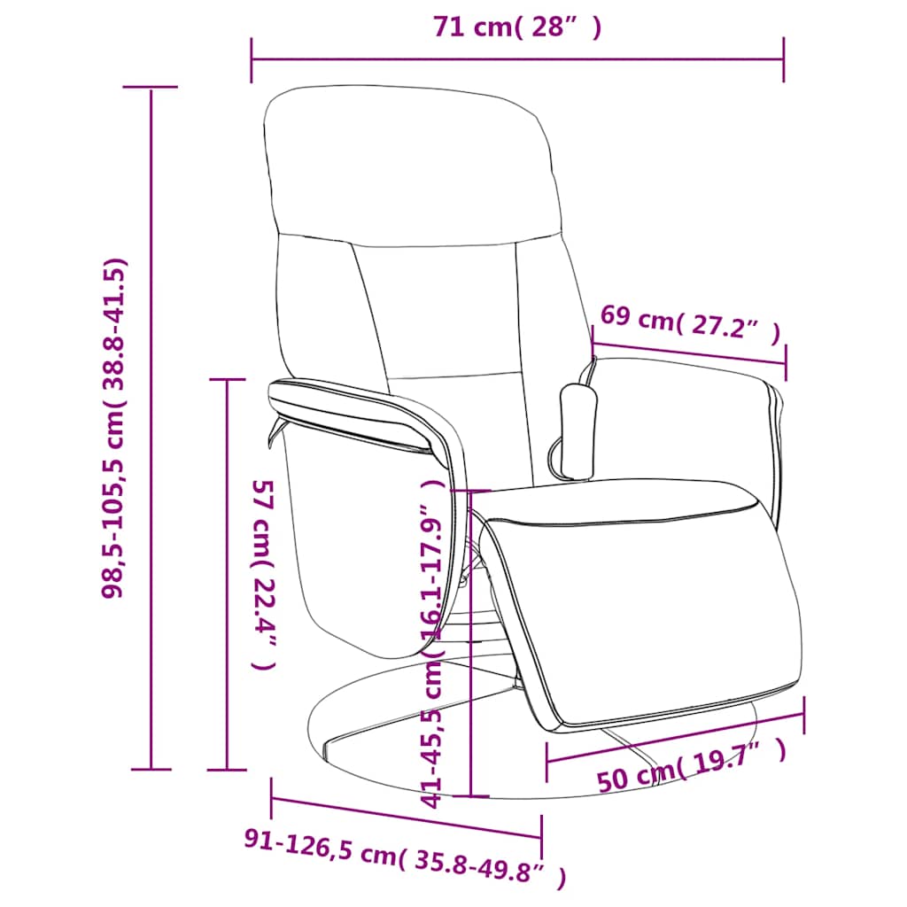 Massagestoel verstelbaar met voetensteun fluweel crèmekleurig is nu te koop bij PeponiXL, paradijselijk wonen!