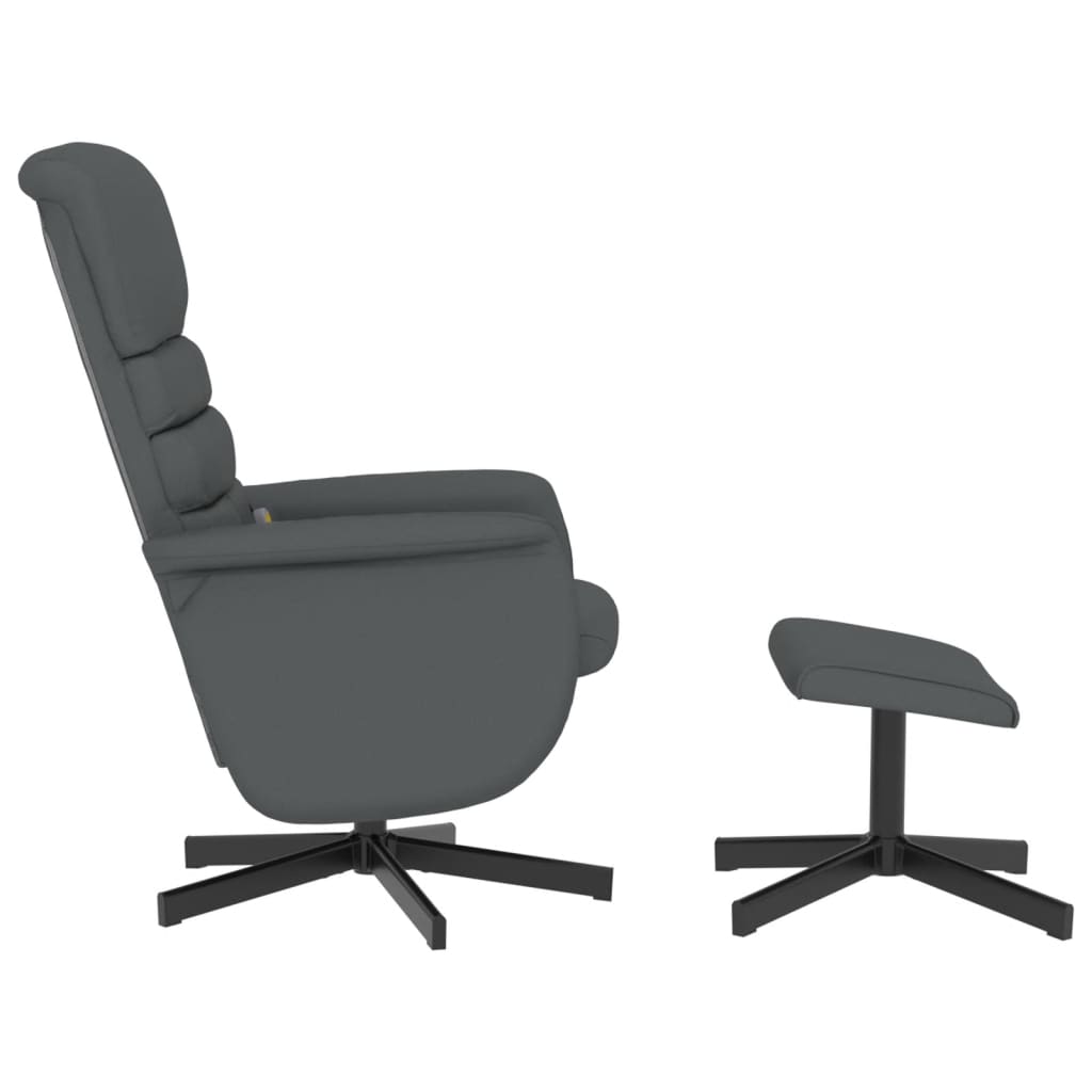 Massagestoel verstelbaar met voetenbankje kunstleer grijs is nu te koop bij PeponiXL, paradijselijk wonen!