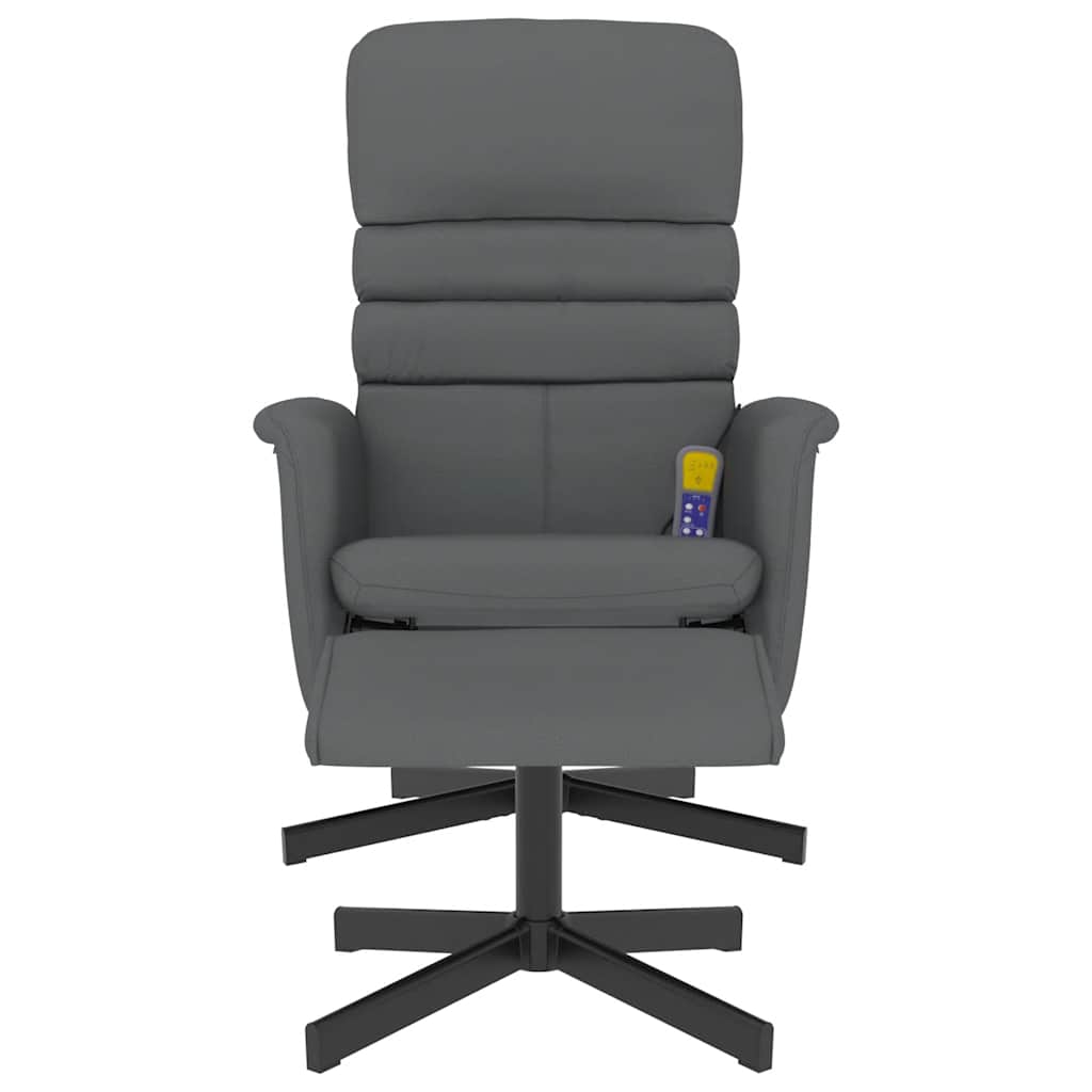 Massagestoel verstelbaar met voetenbankje kunstleer grijs is nu te koop bij PeponiXL, paradijselijk wonen!