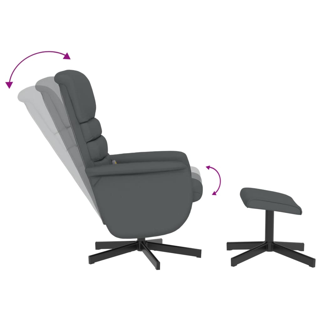 Massagestoel verstelbaar met voetenbankje kunstleer grijs is nu te koop bij PeponiXL, paradijselijk wonen!