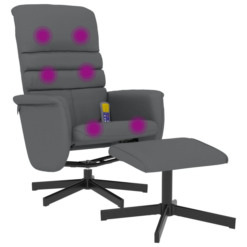 Massagestoel verstelbaar met voetenbankje kunstleer grijs is nu te koop bij PeponiXL, paradijselijk wonen!