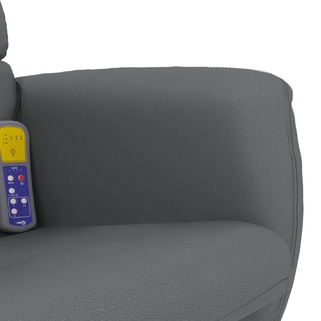 Massagestoel verstelbaar met voetenbankje kunstleer grijs is nu te koop bij PeponiXL, paradijselijk wonen!