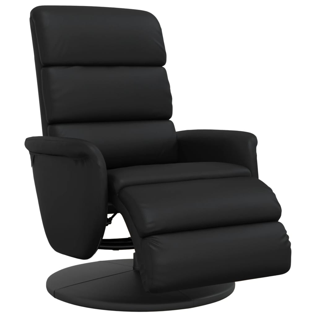 Fauteuil verstelbaar met voetensteun kunstleer zwart is nu te koop bij PeponiXL, paradijselijk wonen!