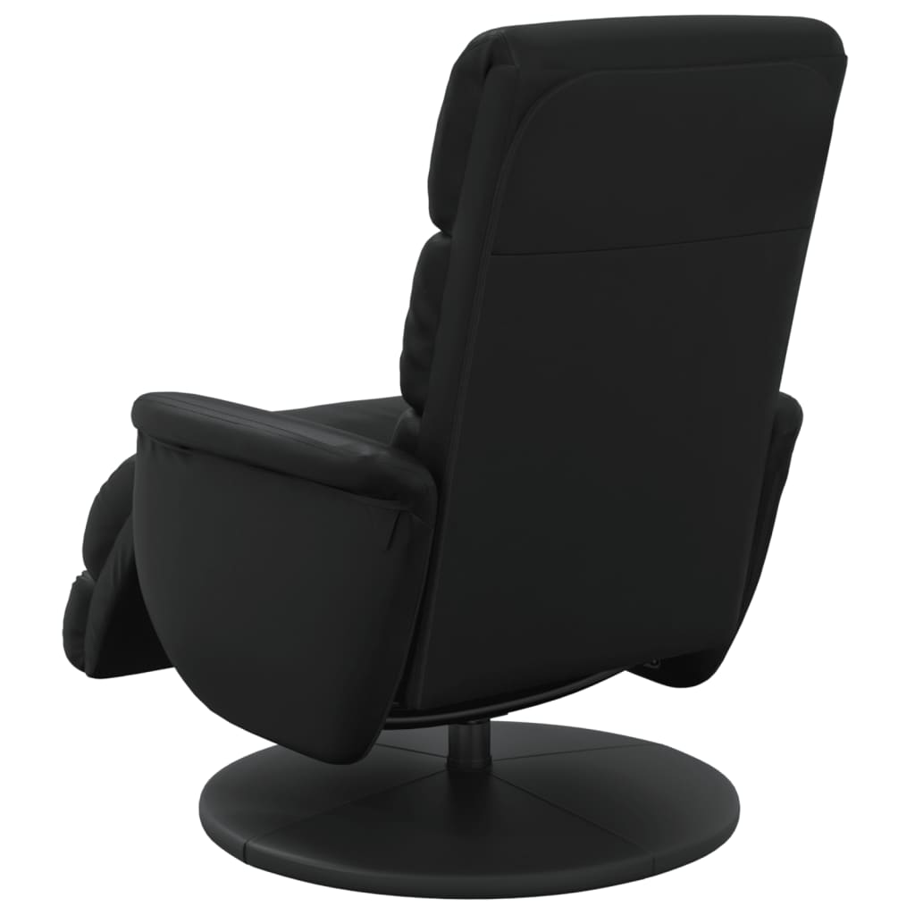 Fauteuil verstelbaar met voetensteun kunstleer zwart is nu te koop bij PeponiXL, paradijselijk wonen!