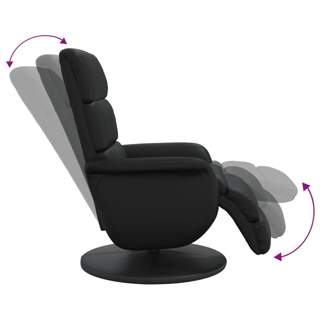 Fauteuil verstelbaar met voetensteun kunstleer zwart is nu te koop bij PeponiXL, paradijselijk wonen!