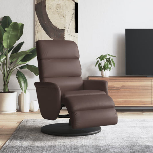 Fauteuil verstelbaar met voetensteun kunstleer bruin is nu te koop bij PeponiXL, paradijselijk wonen!