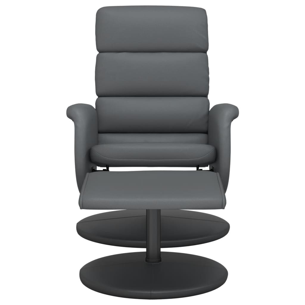 Fauteuil verstelbaar met voetenbankje kunstleer grijs is nu te koop bij PeponiXL, paradijselijk wonen!