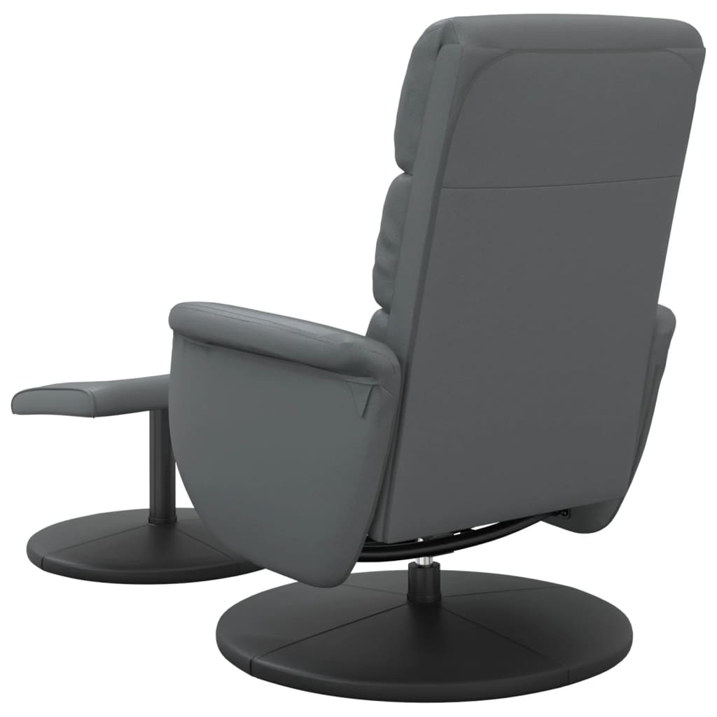 Fauteuil verstelbaar met voetenbankje kunstleer grijs is nu te koop bij PeponiXL, paradijselijk wonen!