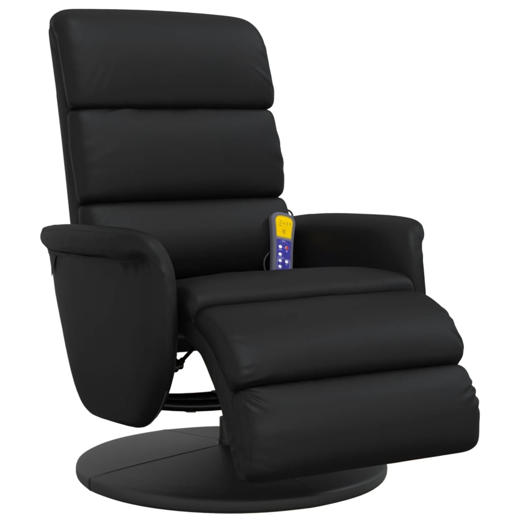 Massagestoel verstelbaar met voetensteun kunstleer zwart is nu te koop bij PeponiXL, paradijselijk wonen!