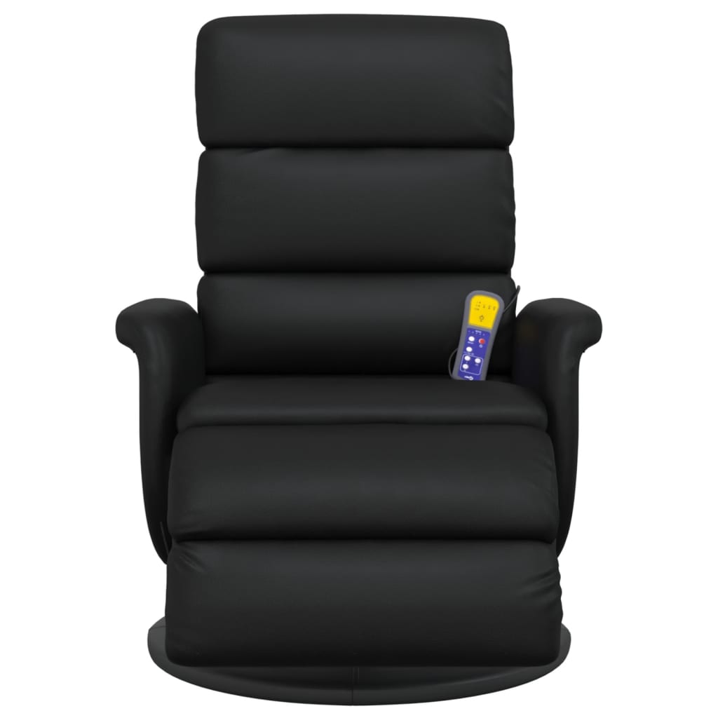 Massagestoel verstelbaar met voetensteun kunstleer zwart is nu te koop bij PeponiXL, paradijselijk wonen!