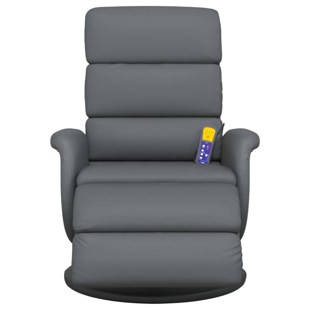 Massagestoel verstelbaar met voetensteun kunstleer grijs is nu te koop bij PeponiXL, paradijselijk wonen!