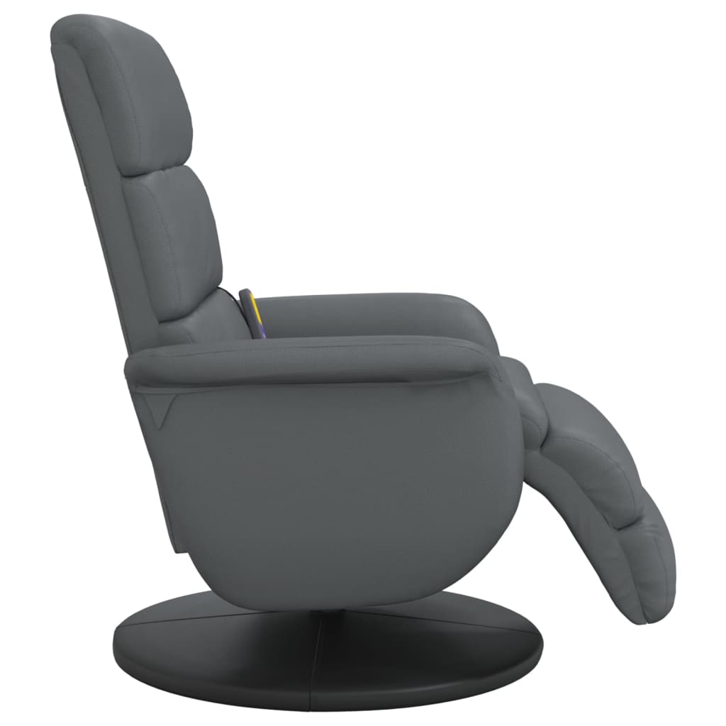Massagestoel verstelbaar met voetensteun kunstleer grijs is nu te koop bij PeponiXL, paradijselijk wonen!