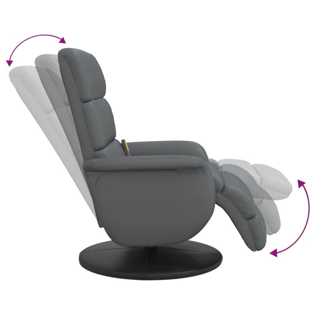 Massagestoel verstelbaar met voetensteun kunstleer grijs is nu te koop bij PeponiXL, paradijselijk wonen!