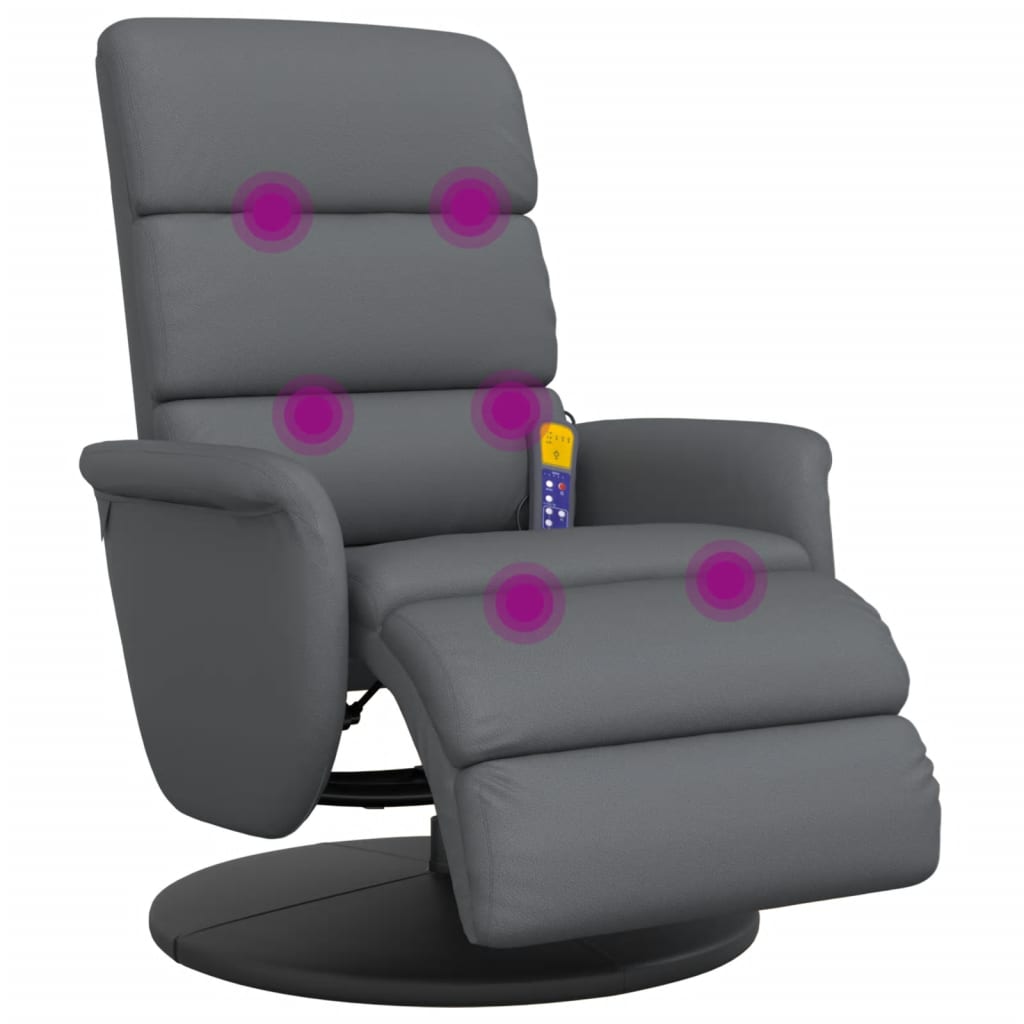 Massagestoel verstelbaar met voetensteun kunstleer grijs is nu te koop bij PeponiXL, paradijselijk wonen!