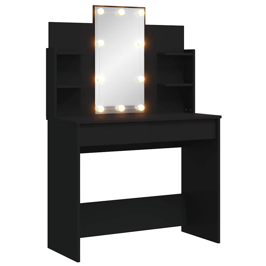 Kaptafel met LED-verlichting 96x40x142 cm zwart is nu te koop bij PeponiXL, paradijselijk wonen!