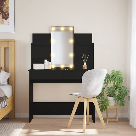 Kaptafel met LED-verlichting 96x40x142 cm zwart is nu te koop bij PeponiXL, paradijselijk wonen!