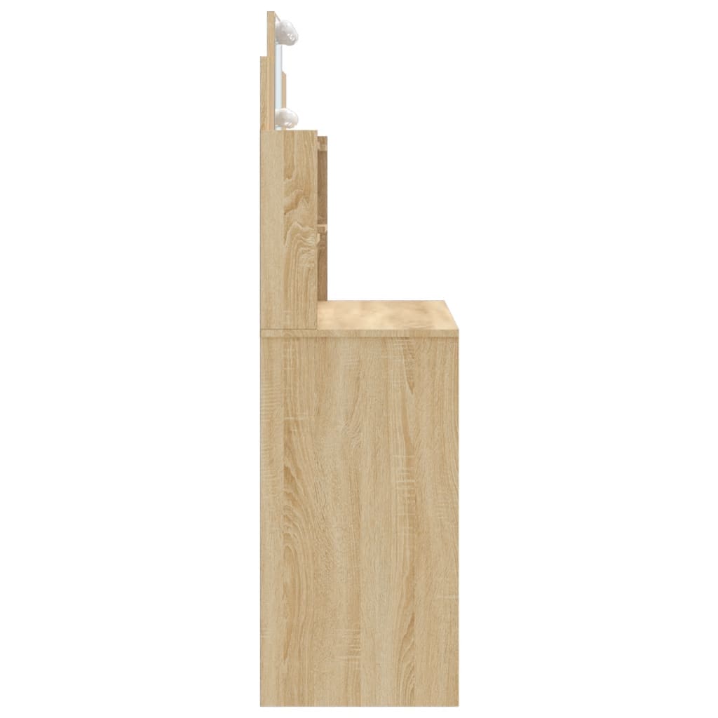 Kaptafel met LED-verlichting 96x40x142 cm sonoma eikenkleurig is nu te koop bij PeponiXL, paradijselijk wonen!