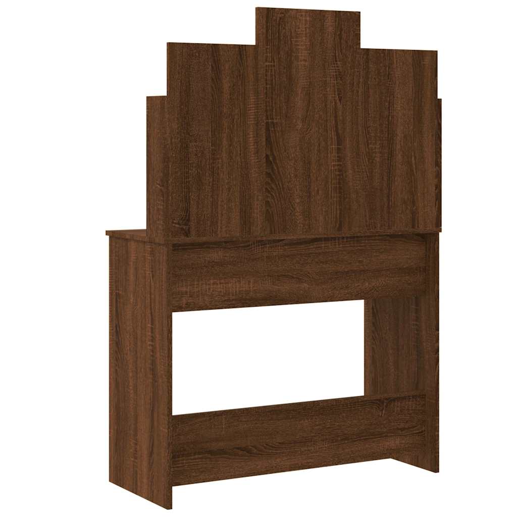 Kaptafel met LED-verlichting 96x40x142 cm bruin eikenkleur is nu te koop bij PeponiXL, paradijselijk wonen!