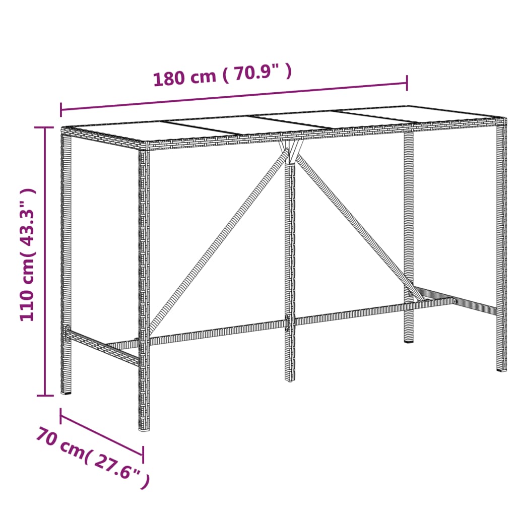 9-delige Tuinbarset met kussens poly rattan grijs is nu te koop bij PeponiXL, paradijselijk wonen!